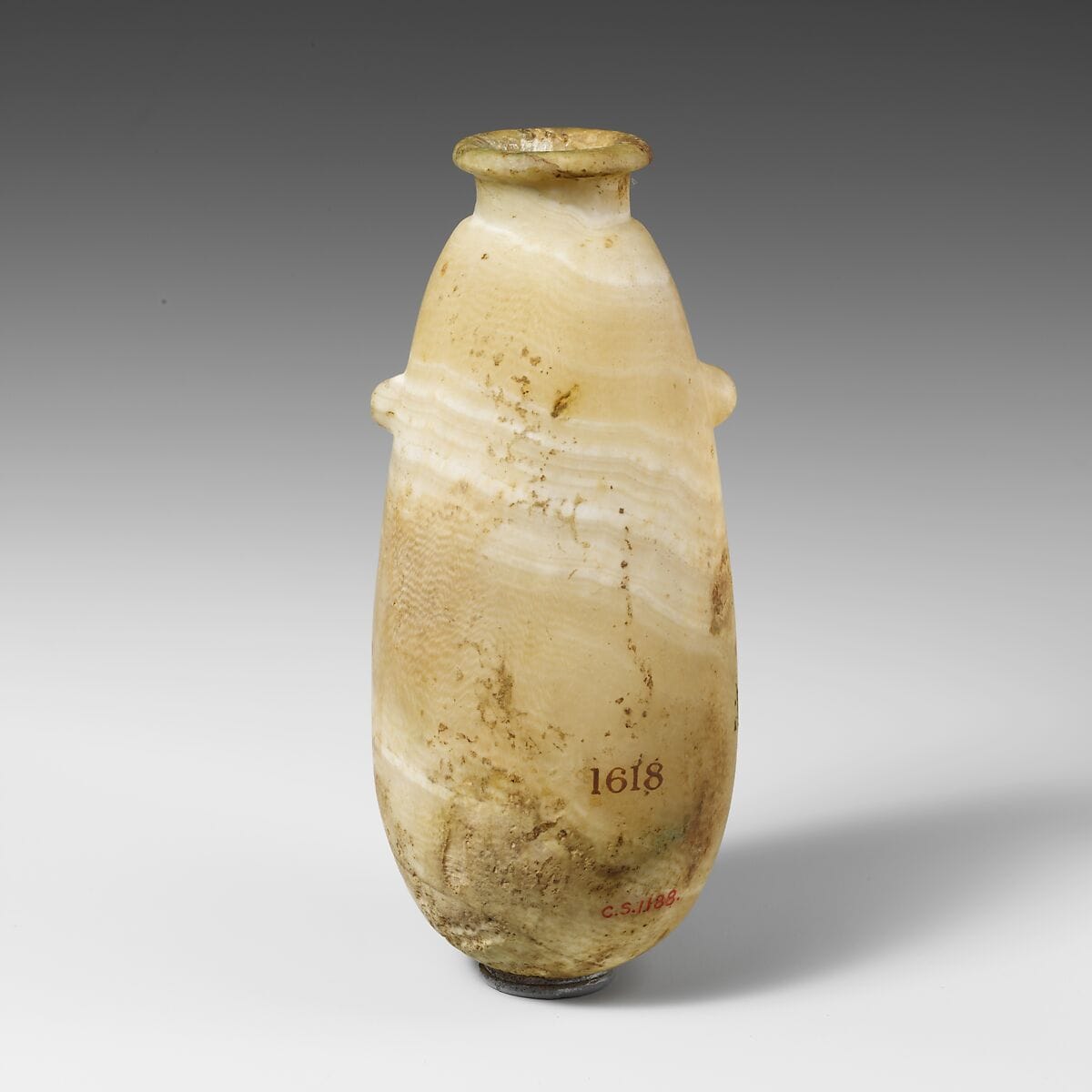 Alabaster alabastron (perfume vase), Archaic II Cypriot bottle