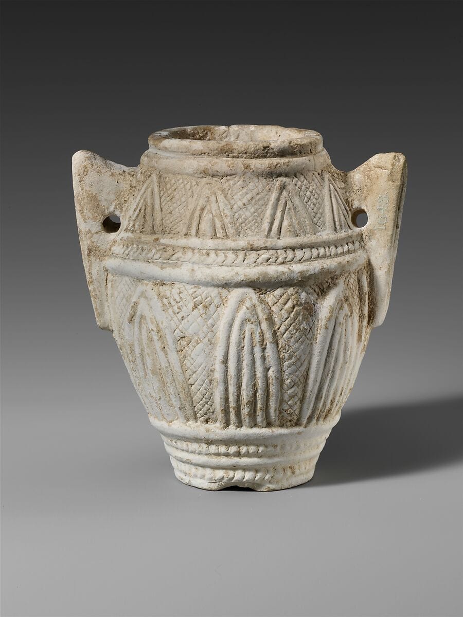 Miniature limestone amphora (jar), Late Bronze Age III Cypriot