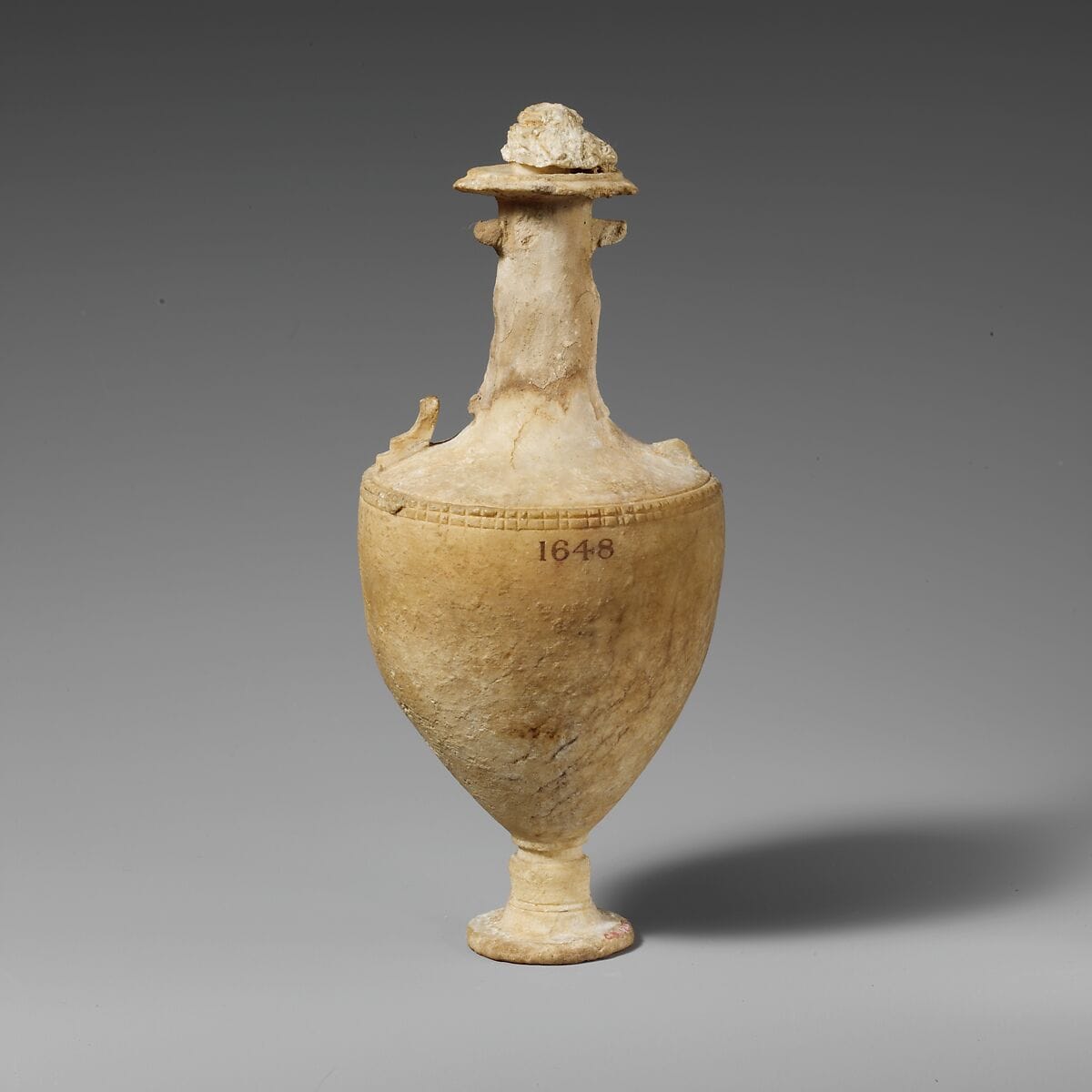 Alabaster or loutrophoros (jar for storage or water), Hellenistic Cypriot