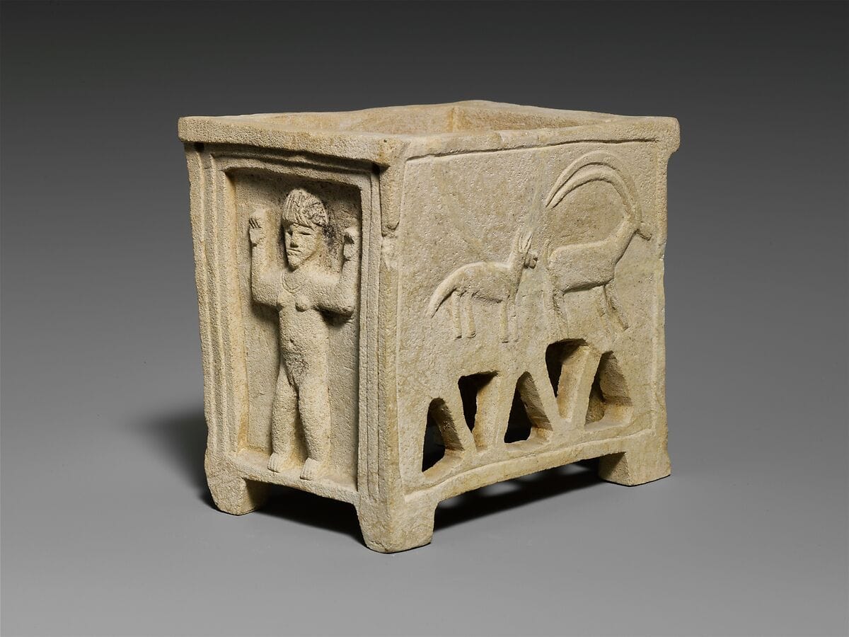 Limestone coffin model, Geometric I Cypriot jar