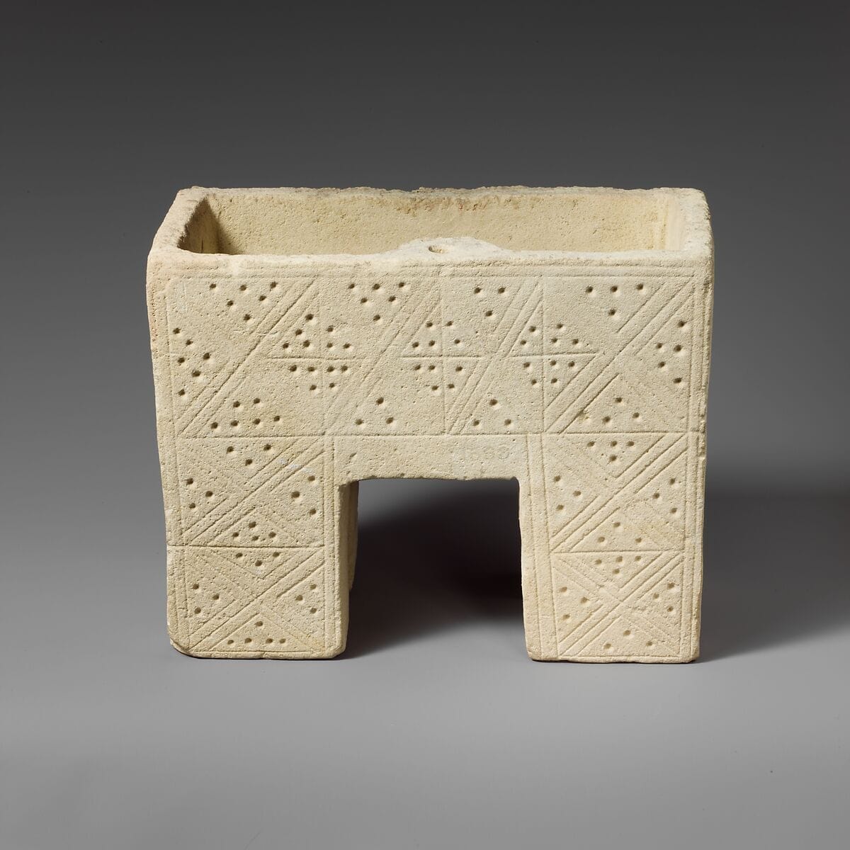 Limestone chest with incised decoration, Geometric III Cypriot
