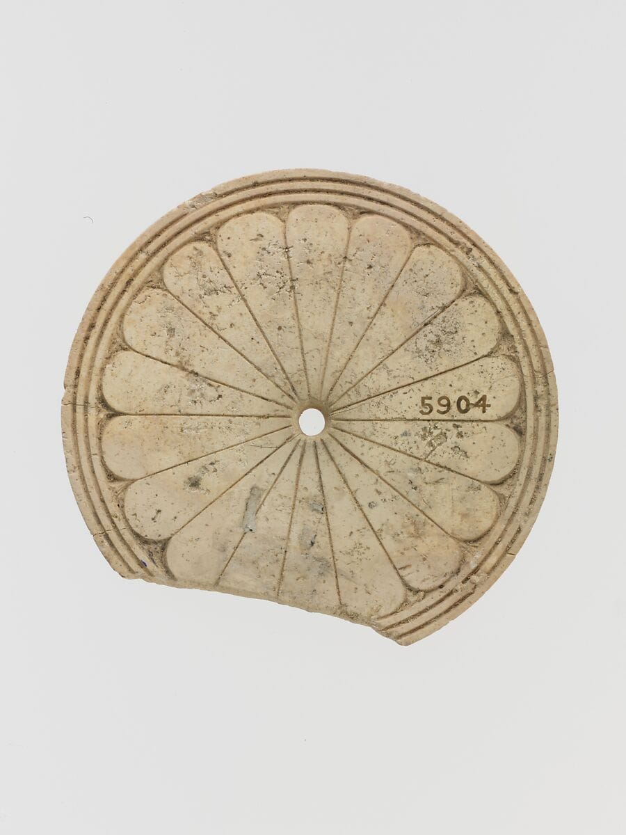 Ivory disk with a rosette, Late Bronze Age II Cypriot