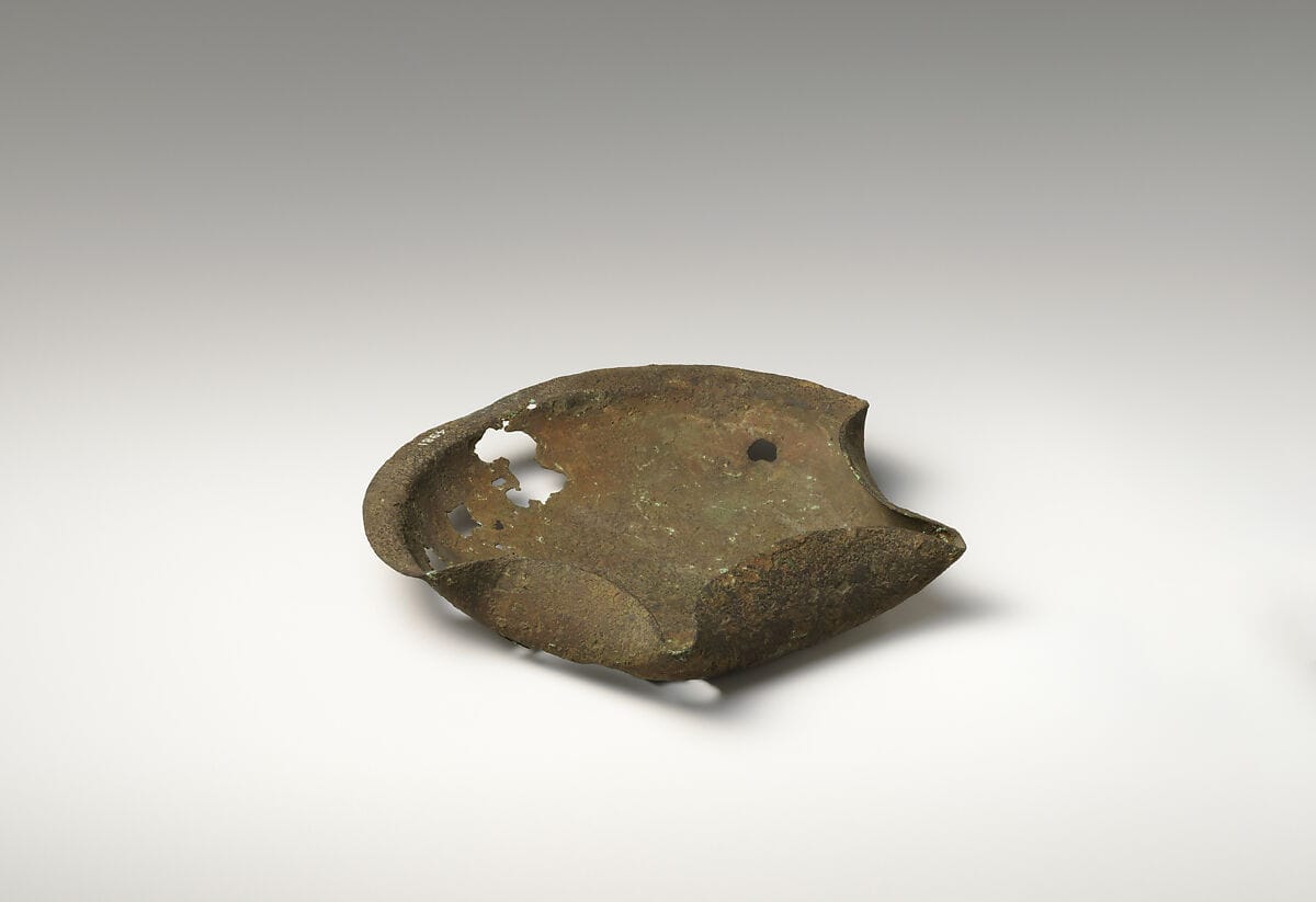 Bronze saucer-shaped lamp, Archaic II Cypriot tool