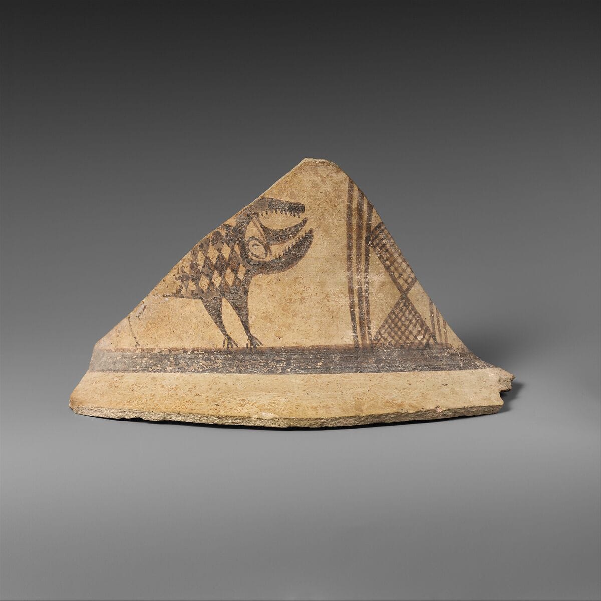 Fragment from the neck of a terracotta amphora (jar), Geometric III Cypriot