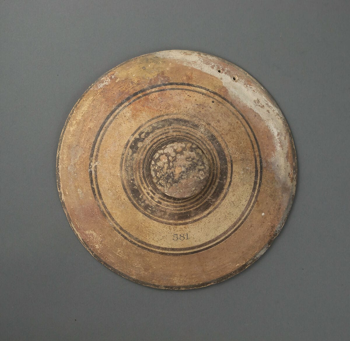 Lid of a bowl with knob, Archaic Cypriot