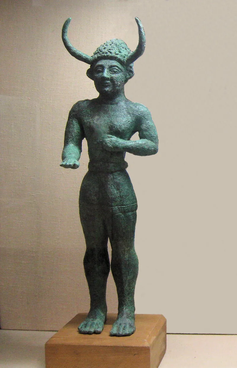 The Horned God from the Ashlar Building at Enkomi, 12th century BC, in the Cyprus Museum, Nicosia, where it was in 1974. (Photo: Gerhard Haubold, CC BY-SA 3.0)