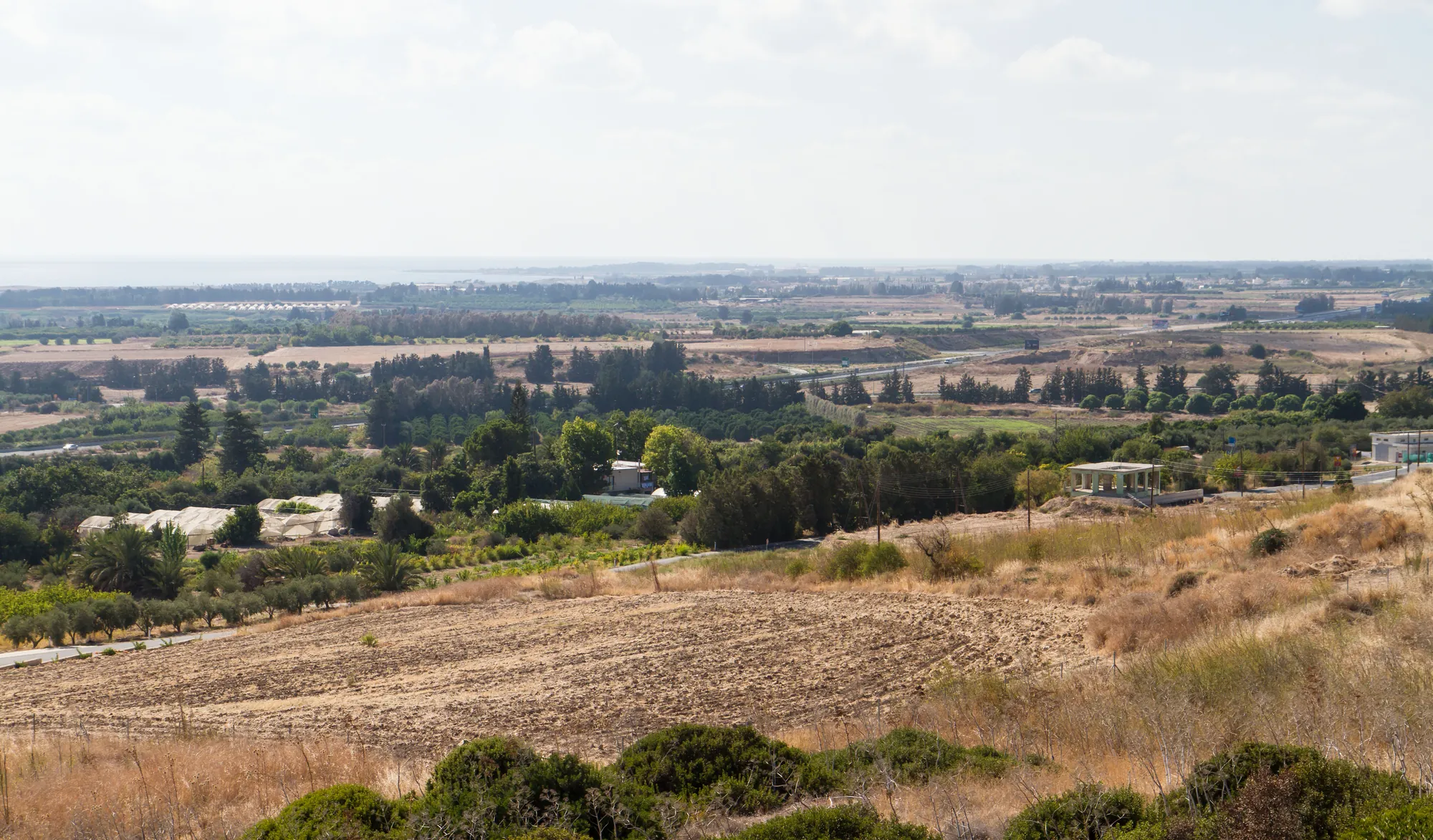 The coastal plain below the Kouklia ridge at Palaepaphos, looking towards the sea