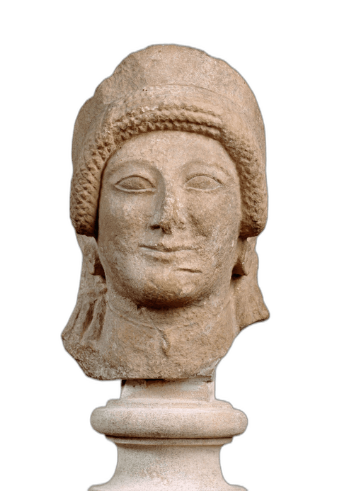 Woman with diadem, Archaic II Cypriot statue