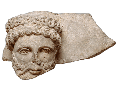 Head of a bearded man, Archaic II Cypriot statue