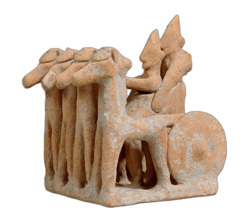 Model of a four -team (quadriga), Archaic I Cypriot statue